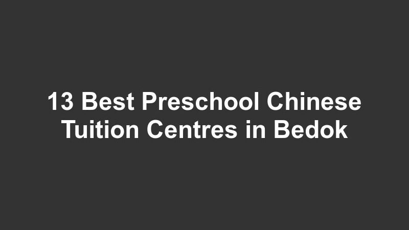 13 Best Preschool Chinese Tuition Centres in Bedok