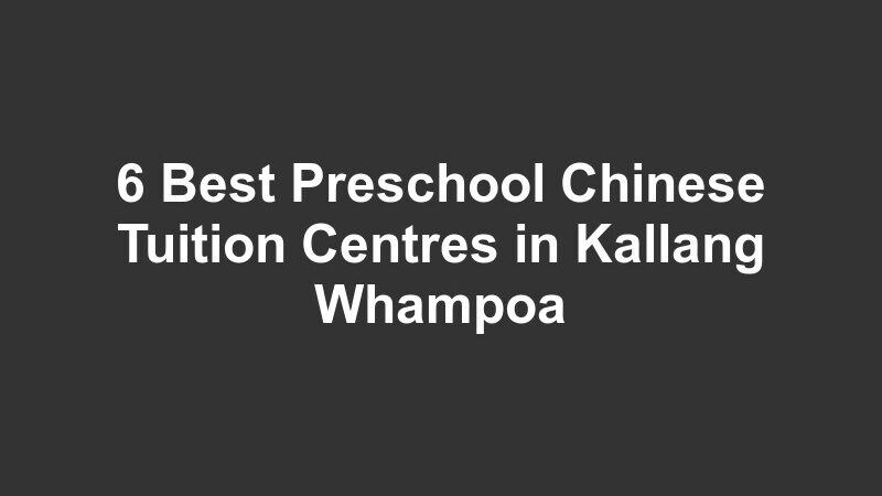 6 Best Preschool Chinese Tuition Centres in Kallang Whampoa