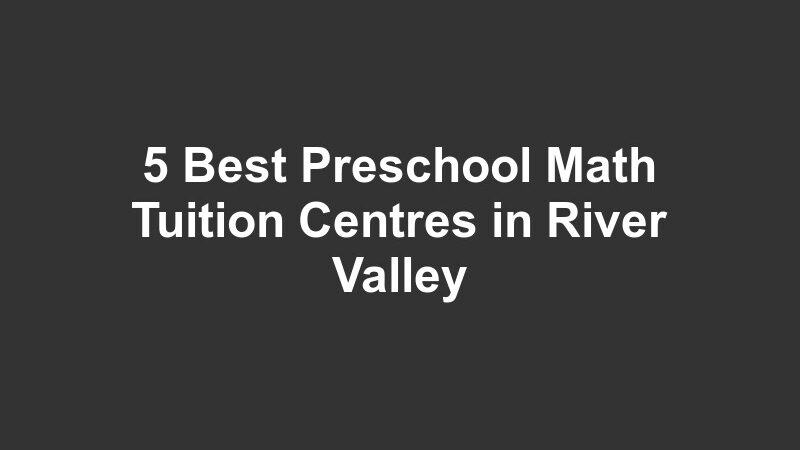 5 Best Preschool Math Tuition Centres in River Valley