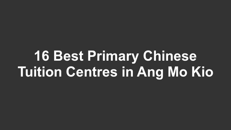 16 Best Primary Chinese Tuition Centres in Ang Mo Kio