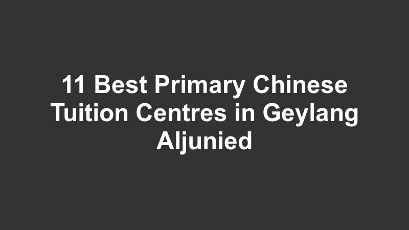11 Best Primary Chinese Tuition Centres in Geylang Aljunied