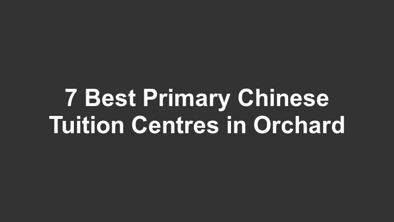 7 Best Primary Chinese Tuition Centres in Orchard