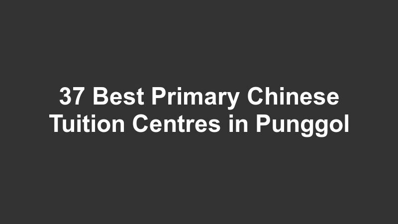 37 Best Primary Chinese Tuition Centres in Punggol