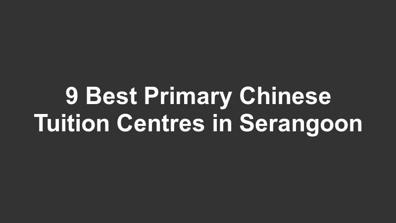 9 Best Primary Chinese Tuition Centres in Serangoon