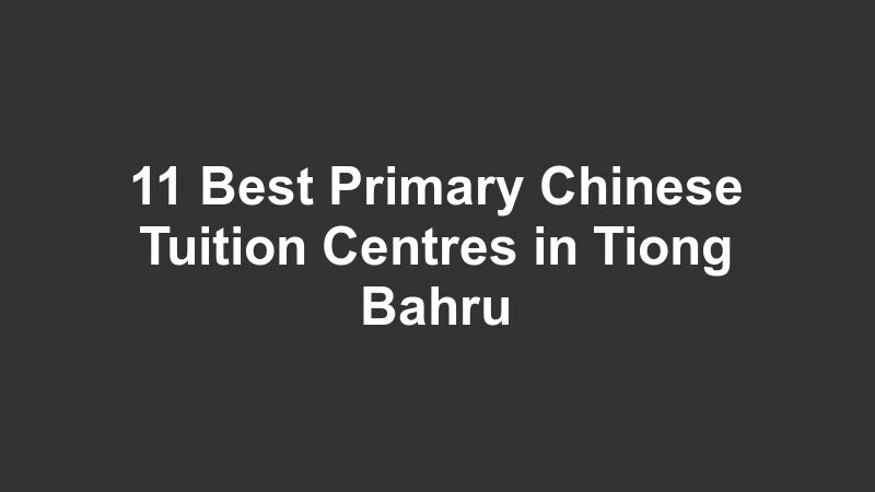 11 Best Primary Chinese Tuition Centres in Tiong Bahru