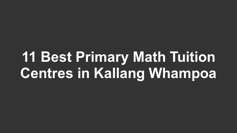 11 Best Primary Math Tuition Centres in Kallang Whampoa