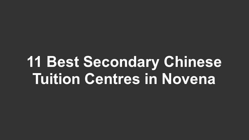 11 Best Secondary Chinese Tuition Centres in Novena