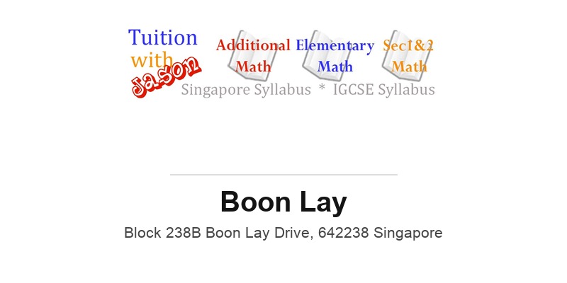 Tuition With Jason (Boon Lay)