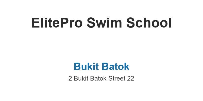 ElitePro Swim School (Bukit Batok)