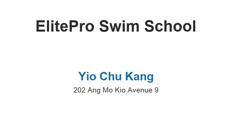 ElitePro Swim School (Yio Chu Kang)
