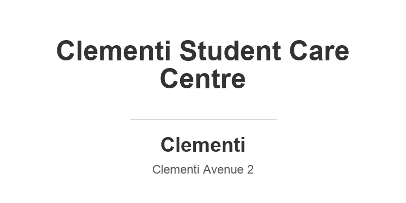 Jamiyah Clementi Student Care Centre