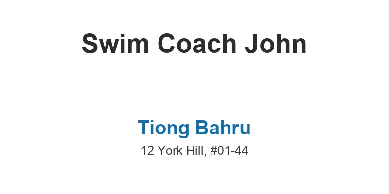 Swim Coach John