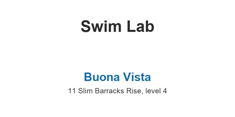Swim Lab (Buona Vista)